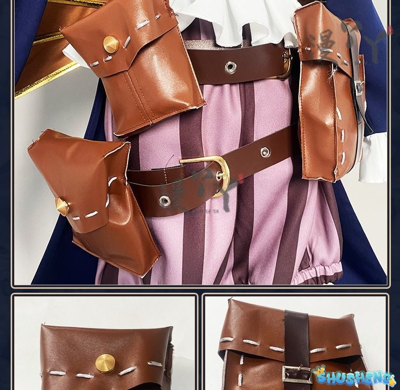 Identity Ⅴ Anne Lester Toy Merchant Cosplay Costume Hat waist bag glasses tie Halloween Gothic casual uniform Woman Man New set