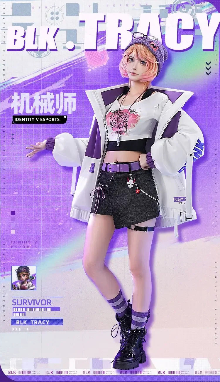Identity Ⅴ Mechanic Cosplay Costume Tracy Reznik BLK IDV-ES Uniform Halloween Carnival Party Christmas Play Role Clothe Clothing