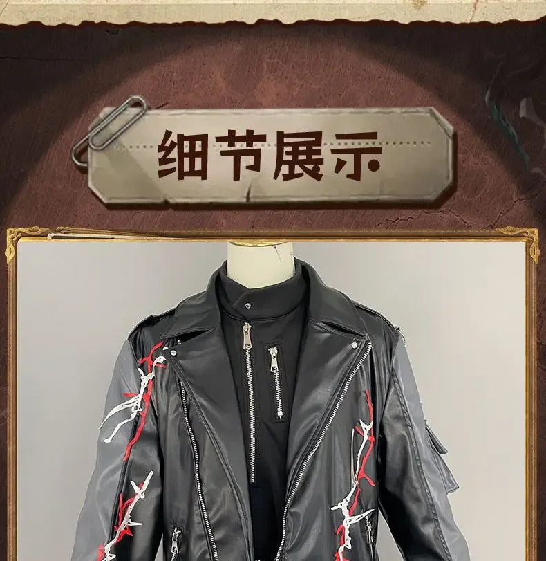 Love and Deepspace Sylus Cosplay Visitors from another world Costume Halloween Carnival Fashion Leather Props Uniform Sylus Set