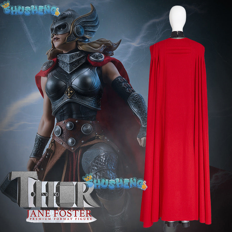 Lady Thor Jane Foster Cosplay Costume Love and Thunder Halloween Party Women's Thor Cape and Uniform Outfits