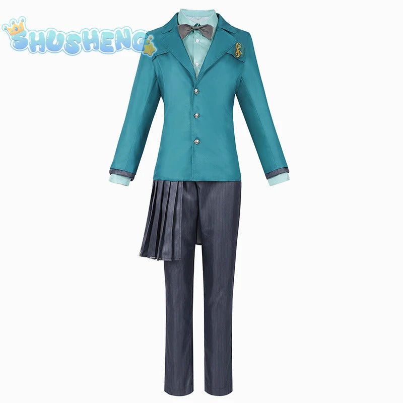 Movie Wicked Elphaba Cosplay costume Coat, shirt, apron, vest, tie, campus uniform Halloween party Elphaba Woman Man set S-XXL