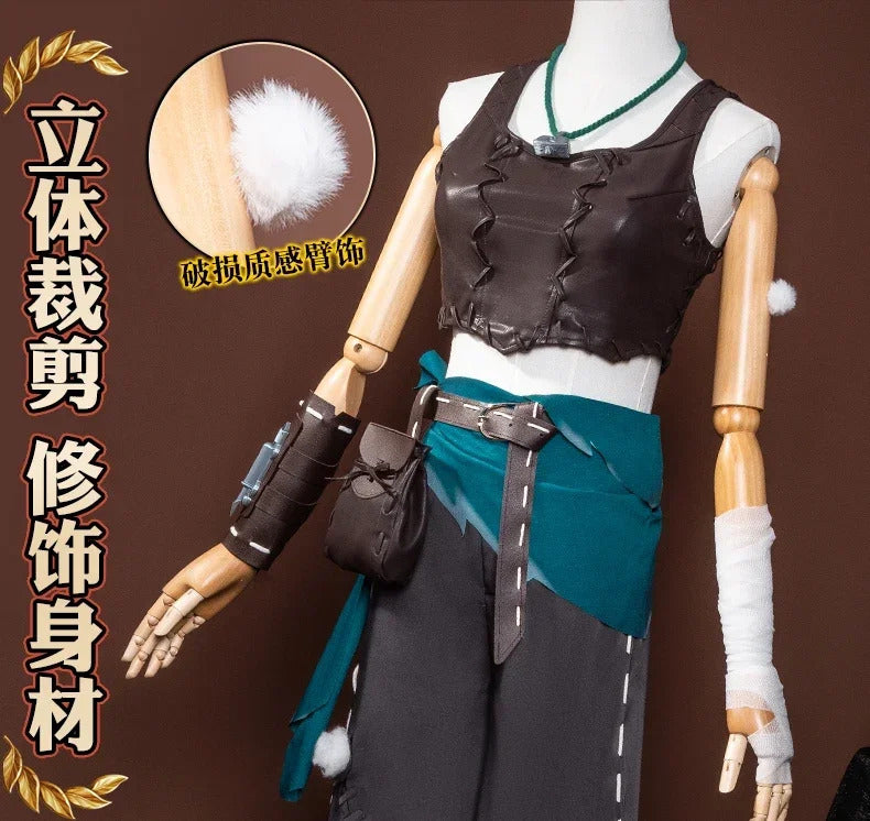 Shusheng-R Identity V Archer Cosplay Costume Brynhildr Vilulf Uniform Glasses Eye Patch Halloween Party for Women Girls Carnival Props