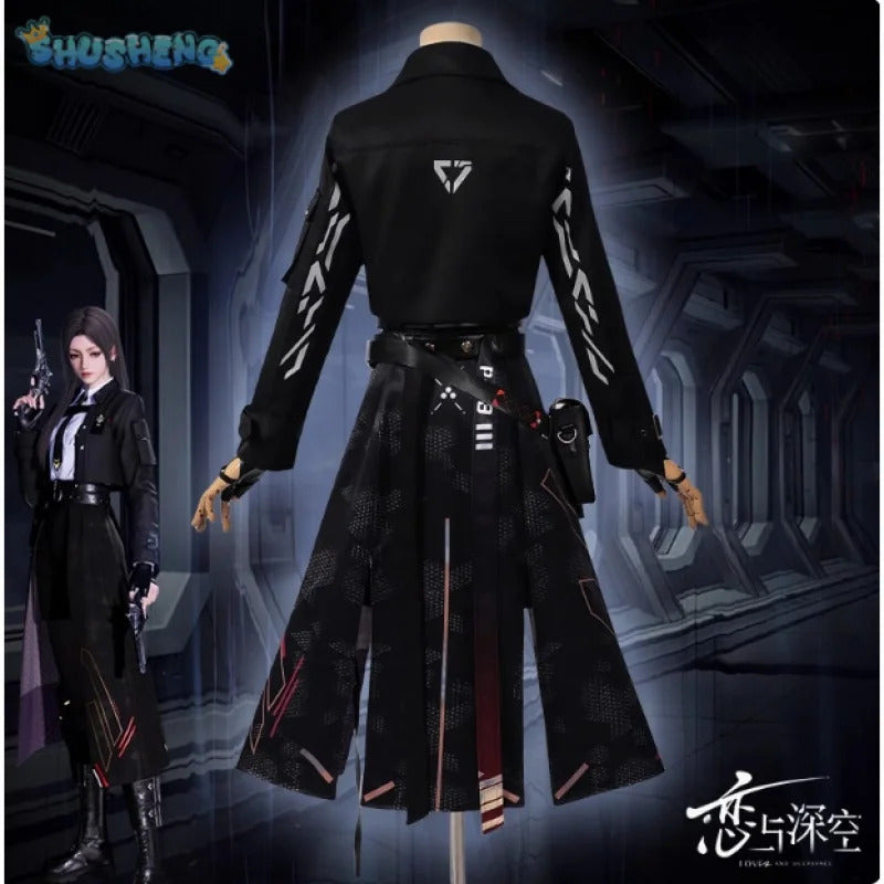 Shusheng-R Love and Deepspace Heroine Cosplay Costume Halloween combat suit including gloves outerwear shirt tie men women handsome set