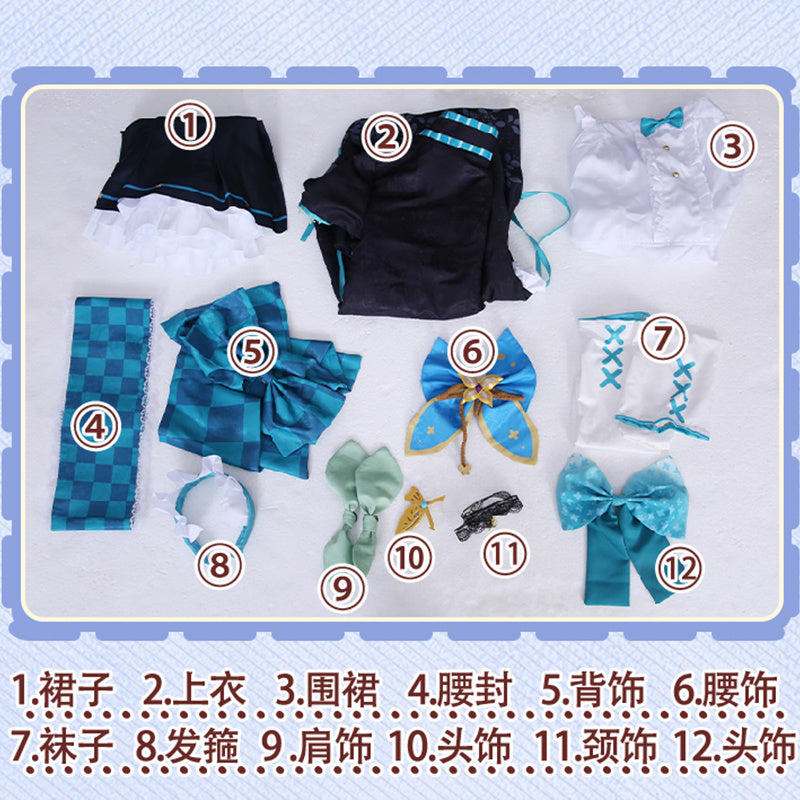Anime Virtual Idol Pomu Rainpuff Cosplay Costume NIJISANJI EN Lazulight Member Maid Attire Lolita Woman Kawaii Party Suit