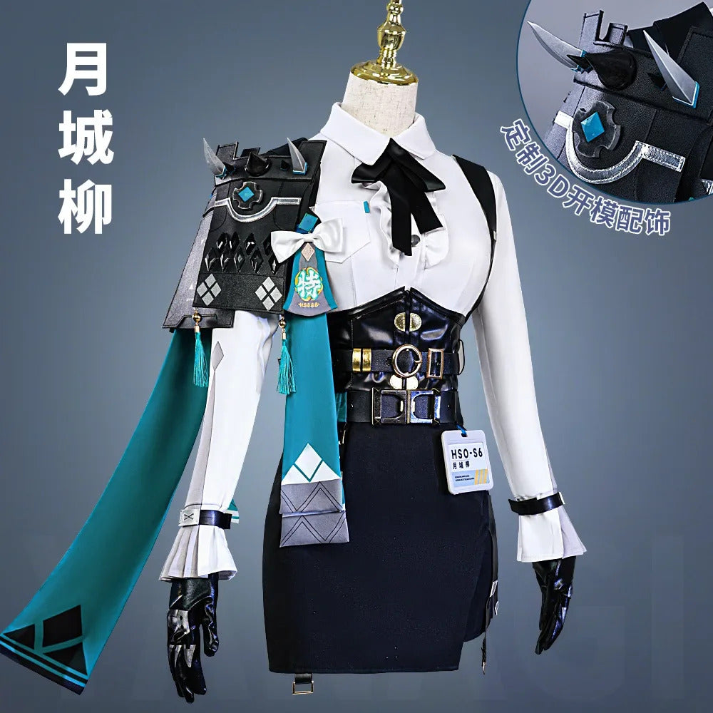 Shusheng-N Zenless Zone Zero Tsukishiro Yanagi Cosplay Costume Wig shoes dress prop set Halloween carnival JK sweet Woman Man uniform