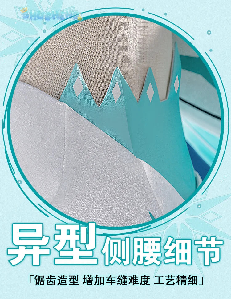 Honkai impact 3rd Kiana kaslana winter Princess cosplay costume cloak and Crown props full set uniform Carnival Halloween set