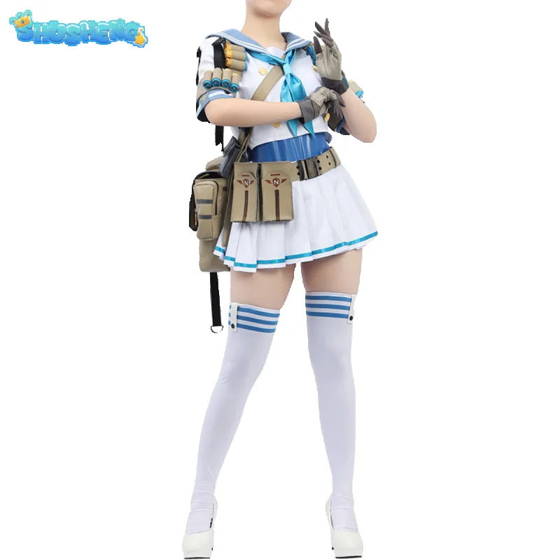Shusheng-R NIKKE:The Goddess of Victory Neon: Blue Ocean Cosplay Costume Halloween Sweet Sailor Uniform JK Dress Accessories Prop Woman Set