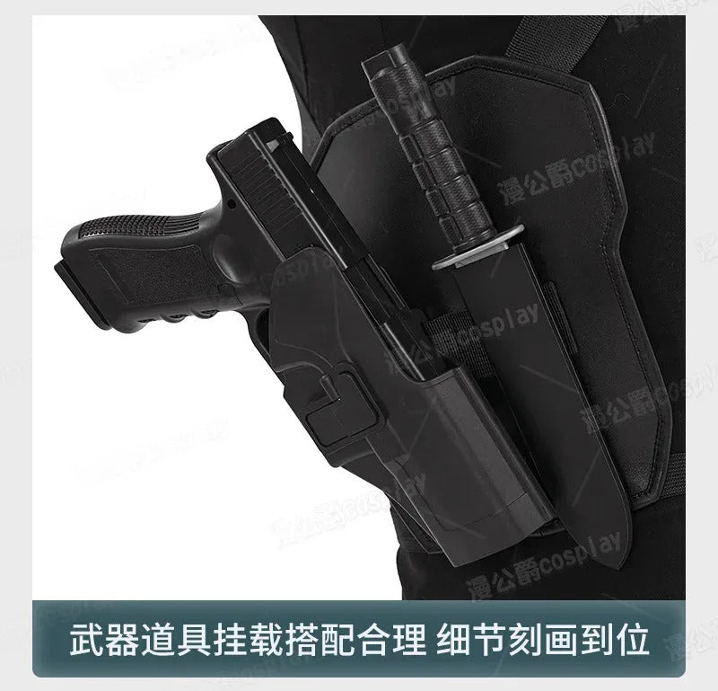 Thunderbolts Bucky Barnes Cosplay Winter Soldier Costume Halloween Men's Fantasy Uniform Coat Props Shoes Accessories Net Set