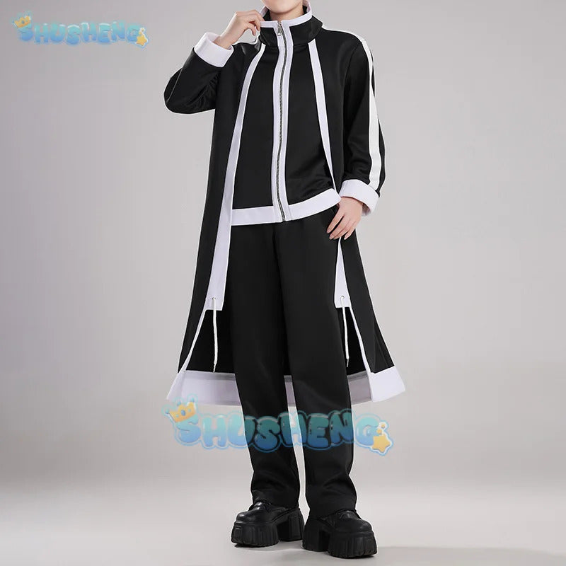 Anime Tougen Anki Shiki Ichinose Cosplay Costume Rasetsu Uniform Black White Coat Jin Kougasaki Rasetsu Academy for Women Men