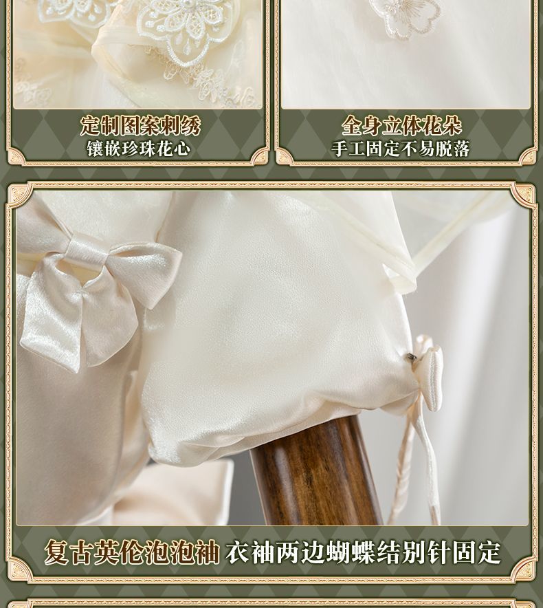 Eurydice Little Girl Cosplay Game Identity V Costume Girl Memory Alice Dress Headgear Wig Set Halloween Party Outfit Women