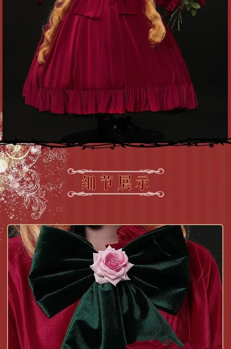 Rozen Maiden Shinku Cosplay Reiner Rubin Costume Cloak accessories Props Halloween carnival gorgeous red oversized dress set