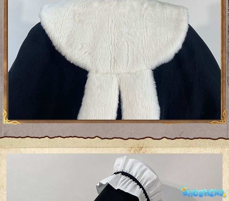 Anime Yosuga No Sora Kasugano Sora Cosplay Costume Winter Fur Collar Shawl Skirt Lolita Woman Cute Christmas Party Suit