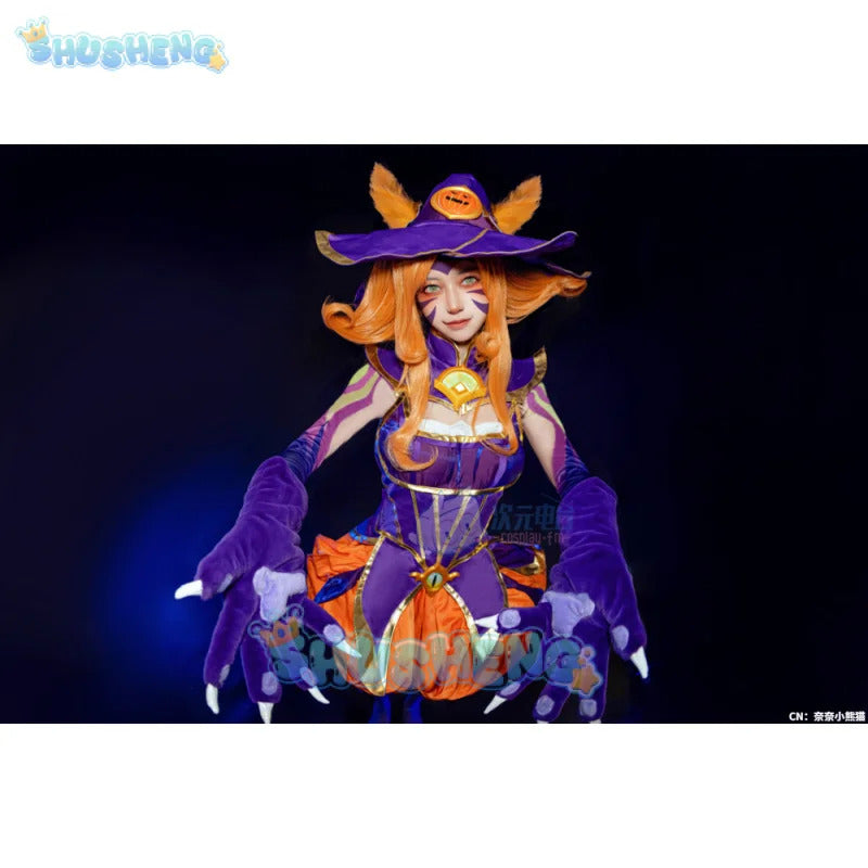 Game Lol Neeko Cosplay Costume Ears, hats, tail,accessories Halloween party funny and cute uniform Neeko Woman Man Set