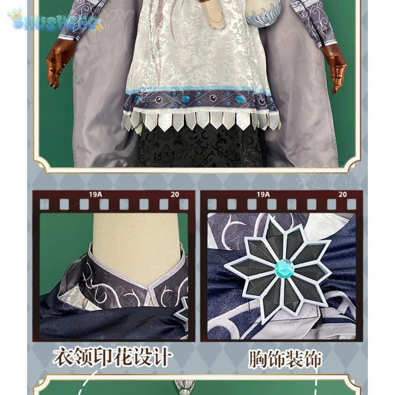 Game Identity Ⅴ Freddy Riley Lawyer Cosplay Costume Cloak, dress belt ring prop Halloween party gorgeous Woman Man New uniform