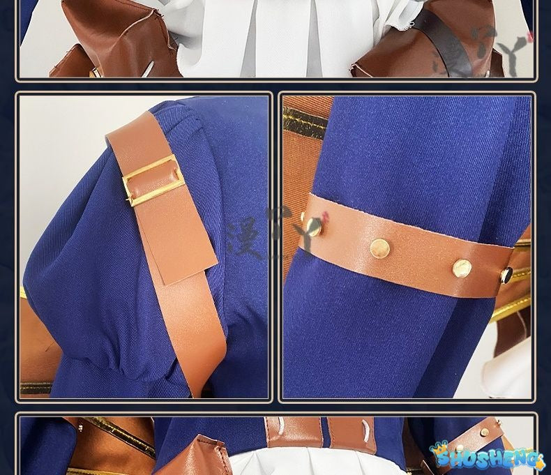 Identity Ⅴ Anne Lester Toy Merchant Cosplay Costume Hat waist bag glasses tie Halloween Gothic casual uniform Woman Man New set