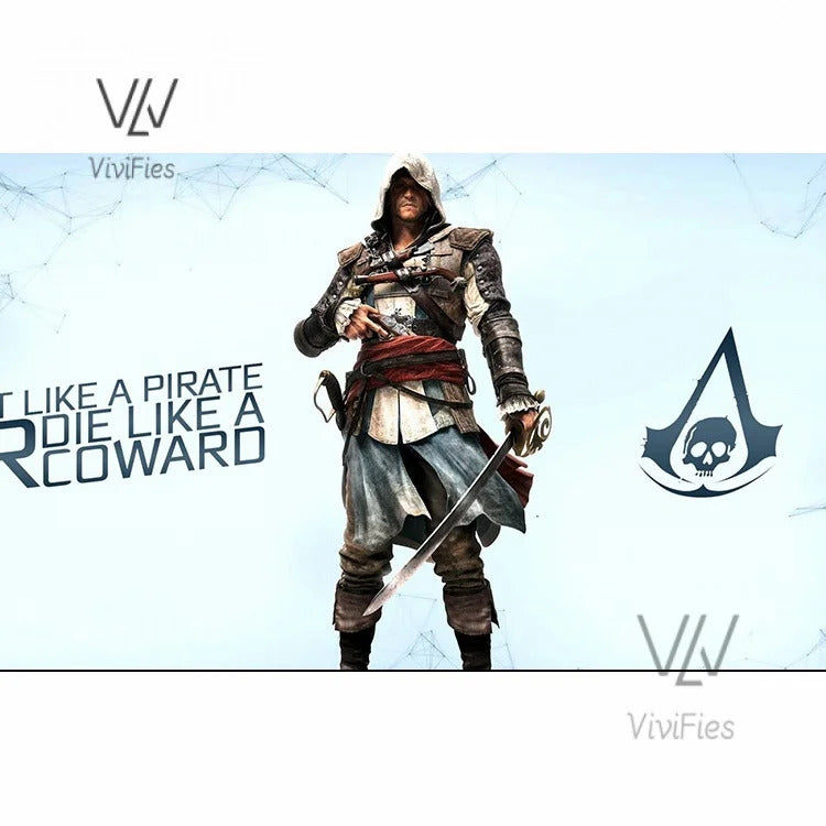 Uniform Outfits Complete Customization Suit Halloween PartyAssassins Cosplay Edward Costume Creed Black Flag Kenway Male