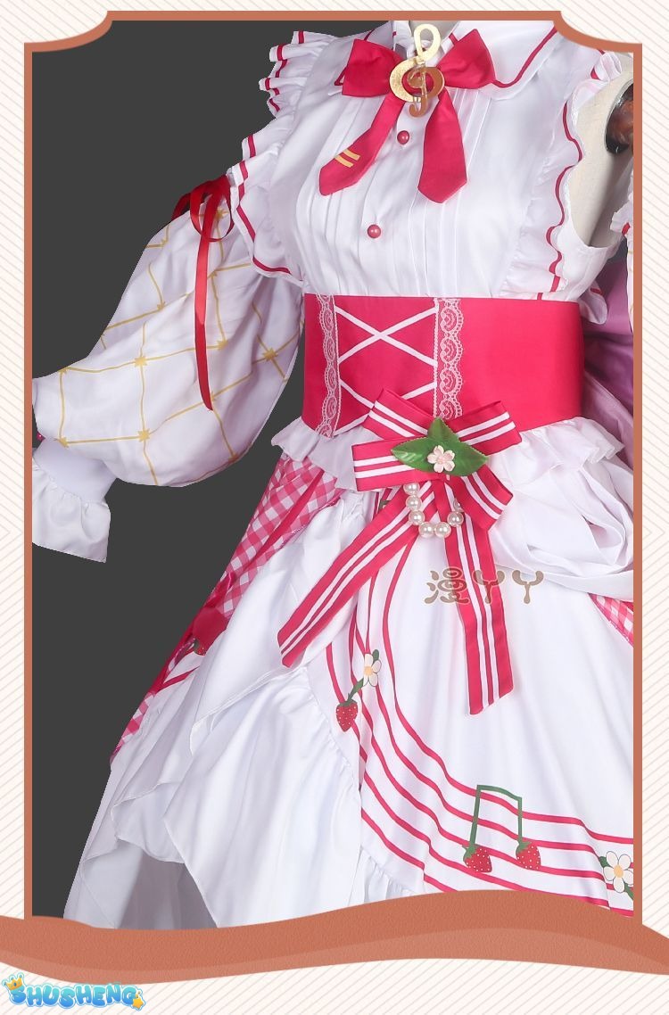 Anime Strawberry Miku 15th Anniversary Cosplay Costume Miku Lovely Lolita Dress Women Halloween Uniform Party Fancy Dress