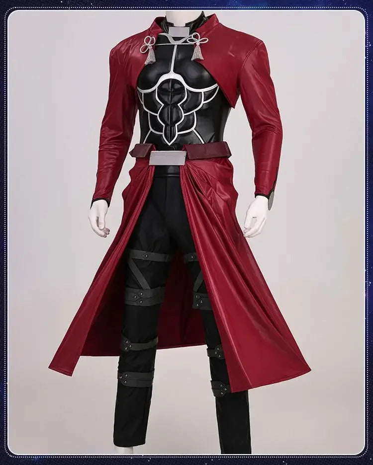 Anime Fate/stay nigh EMIYA Cosplay Arche Costume Black leather top apron pants set Halloween party handsome men women uniform