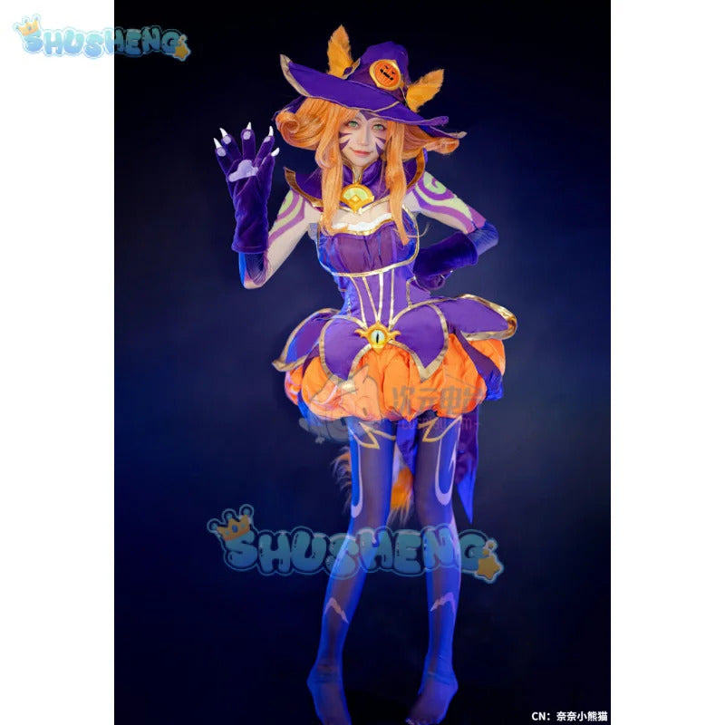 Game Lol Neeko Cosplay Costume Ears, hats, tail,accessories Halloween party funny and cute uniform Neeko Woman Man Set
