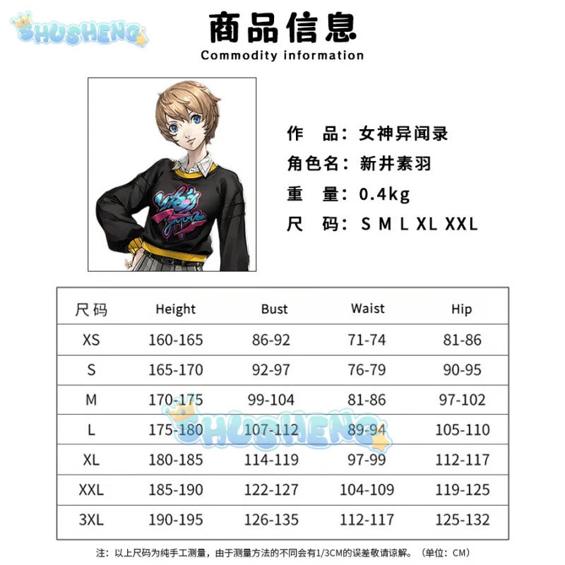 Game Persona 5: The Phantom X Motoha Arai Cosplay Costume Hoodies Plaid Skirt Leisure Time Uniform Wig Woman Sexy Party Suit