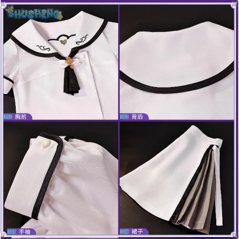 Summer Pockets Naruse Shiroha Sorakado Ao Cosplay Costume Halloween Sweet JK Dress Hair Accessories Socks Top Uniform Woman Set
