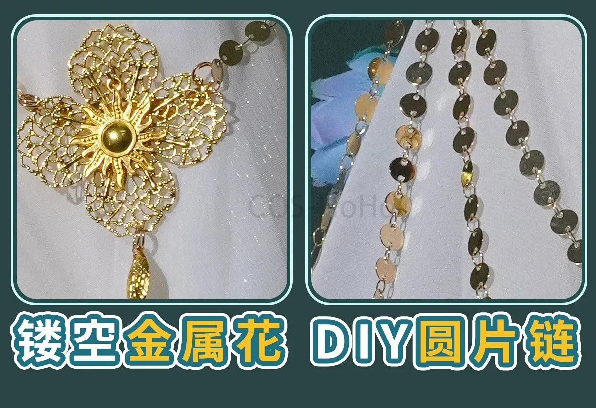 Shusheng-R Game Identity V Eli Clark Seer Cosplay The Prophet Of The Past Costume Halloween Party Dress waist headband prop Woman Man set