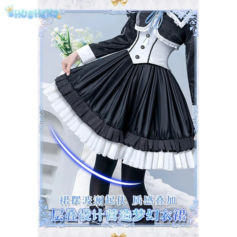 Shusheng-R Anime EVA New Ayanami Rei Cosplay Costume Halloween Party Sweet Lolita dress hat socks necklace prop set men women uniforms