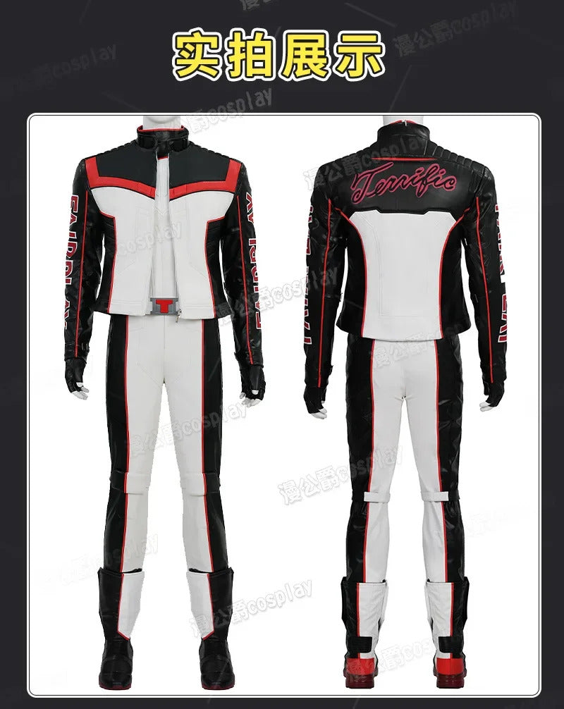 Movie Superhero Mister Terrific Cospaly Costume Adult Men's Woman Halloween Fantasy New Uniform Shoes Coat Pants Belt Glove Set
