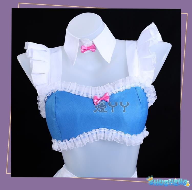 Anime Re:Life in A Different World From Zero Rem Cosplay Costume Wig Swimsuit Skirt Adult Woman Sexy Summer Sand Party Suit