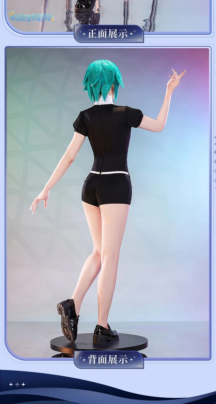 Phosphophyllite Antarcticite Land of the Lustrous Men Women Cosplay Costume Wig Tie Jumpsuit Outfit Uniform Belt