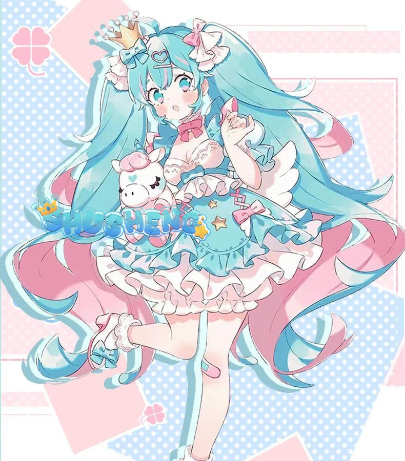 Miku cosplay cute princess Loli dress Miku wig play a full set of dresses for Christmas and Halloween
