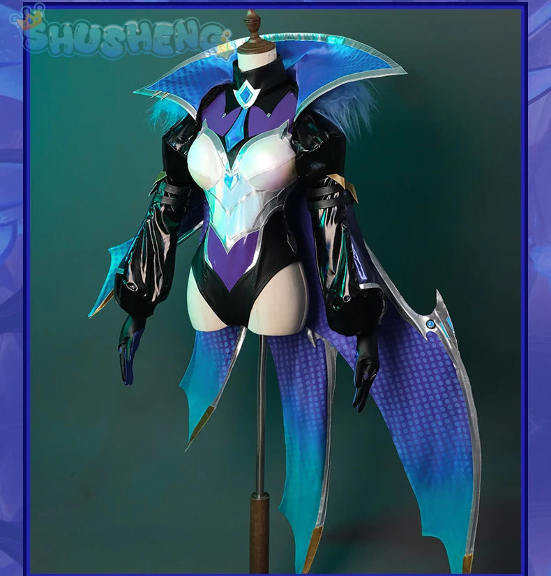 Game LOL battle bat Xayah cosplay costume uniform coat cloak hat gloves women Halloween party Carnival role play outfits