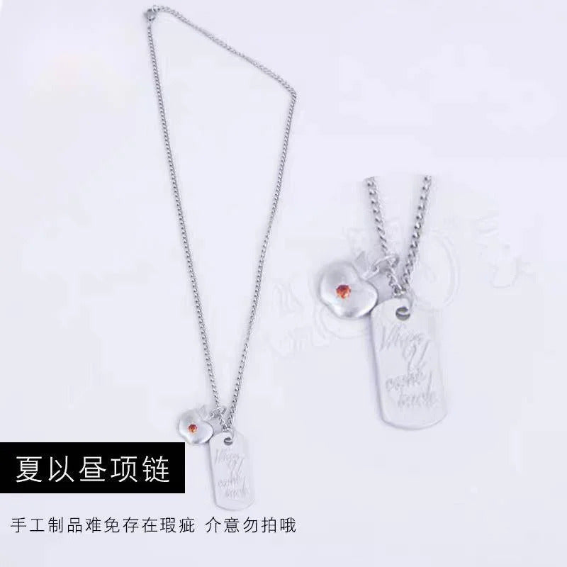 Game:Love And Deepspace Cosplay Caleb Childhood Friend Cos Costume Jacket Daywear Metal Square Necklace