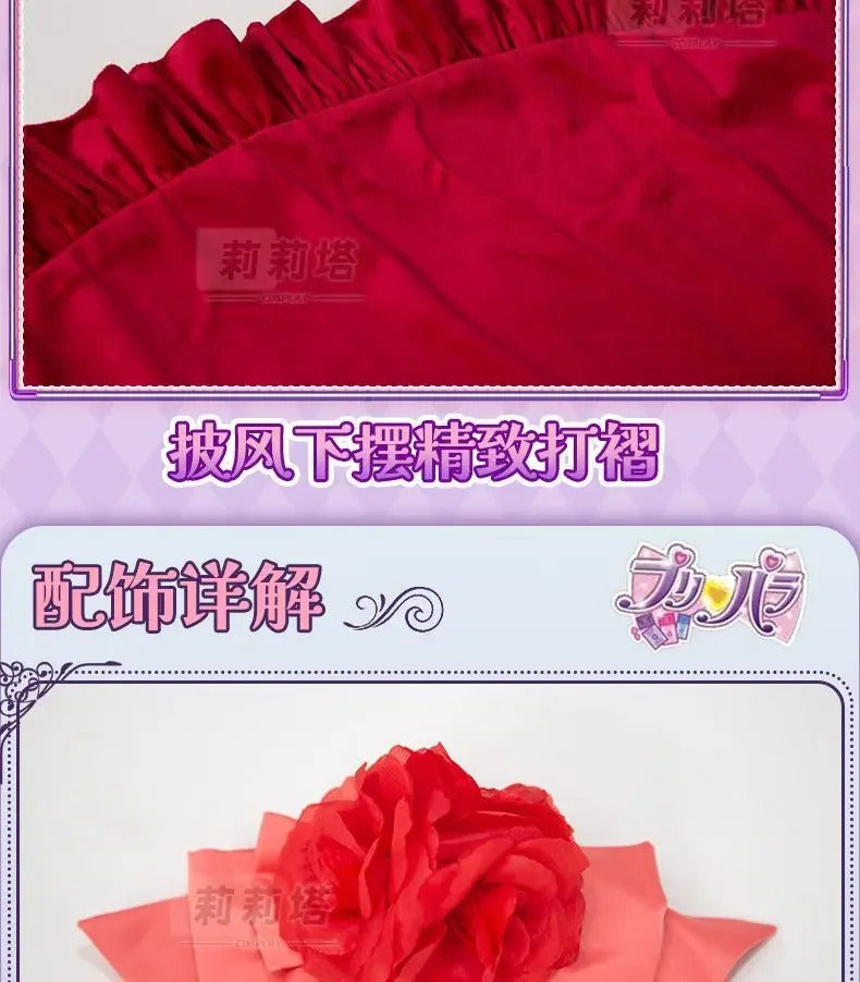 Manaka Laala cosplay 10th Anniversary Christmas red lolita dress Anime Pripara costume party gift girl accessories sweet new set
