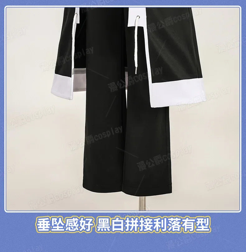 Anime Tougen Anki Shiki Ichinose Cosplay Costume Rasetsu Uniform Black White Coat Jin Kougasaki Rasetsu Academy for Women Men