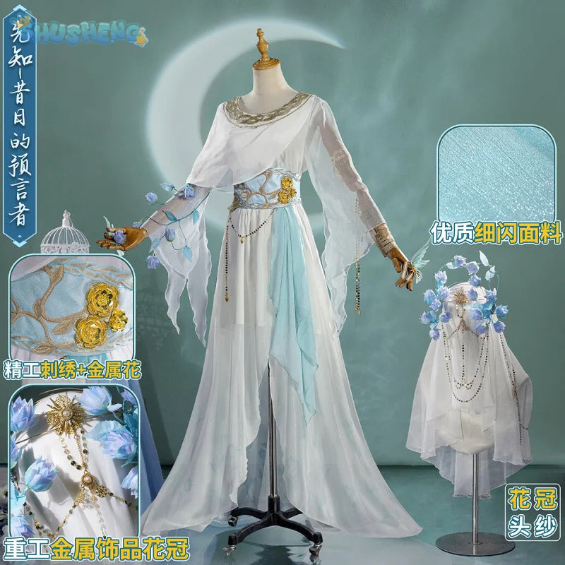 Shusheng-R Game Identity V Eli Clark Seer Cosplay The Prophet Of The Past Costume Halloween Party Dress waist headband prop Woman Man set