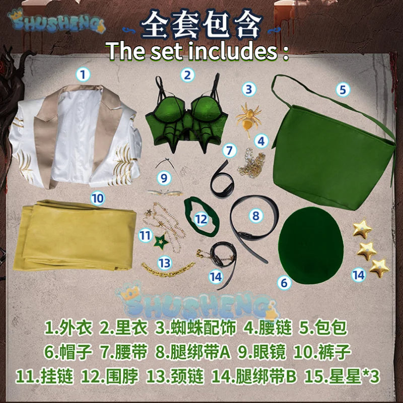 Identity V Demi Bourbon Barmaid Proofreader Skin Game Suit Vintage Fashion Cosplay Costume Halloween Party Outfit