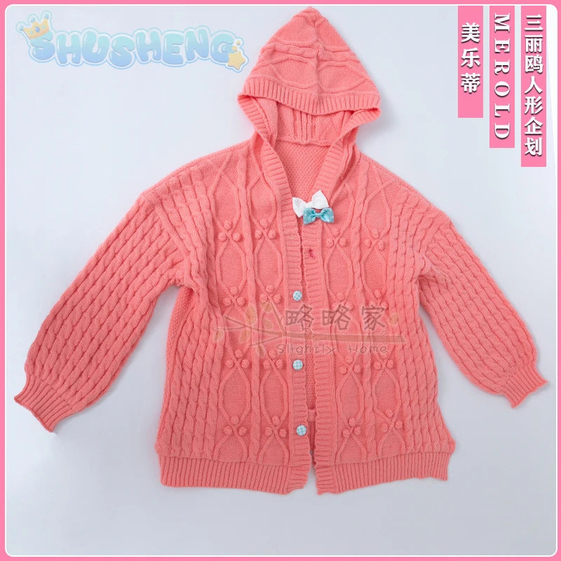 Fragaria Memories Kurode Merold Cosplay Costume Cute and sweet pink sweater jacket pants, wig Halloween party uniform MEROLD set