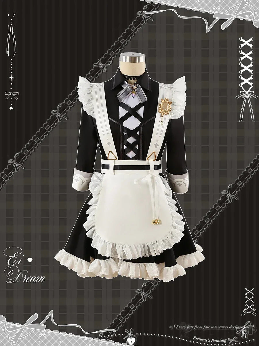Nu: Carnival Eiden Cosplay Costume Maid Outfit Dress Uniform Halloween Carnival Party Christmas Play Role Clothes Clothing