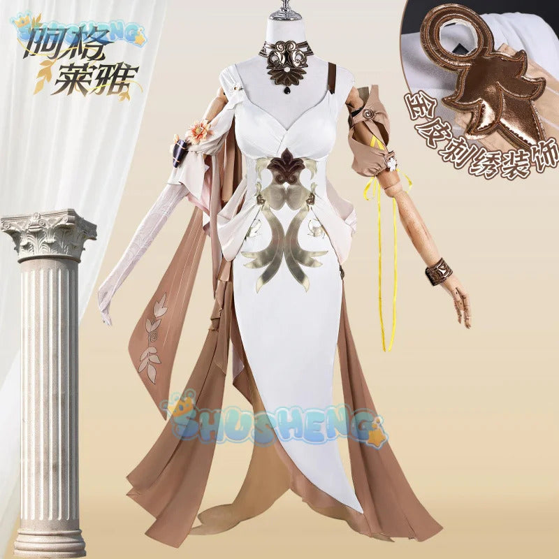 Honkai Star Rail Aglaea Cosplay Costume Dress Headwear Rings Amphoreus The Goldweaver Halloween Party Women Props Carnival