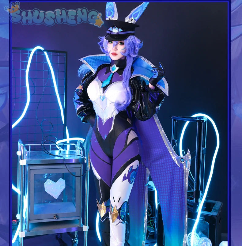 Game LOL battle bat Xayah cosplay costume uniform coat cloak hat gloves women Halloween party Carnival role play outfits