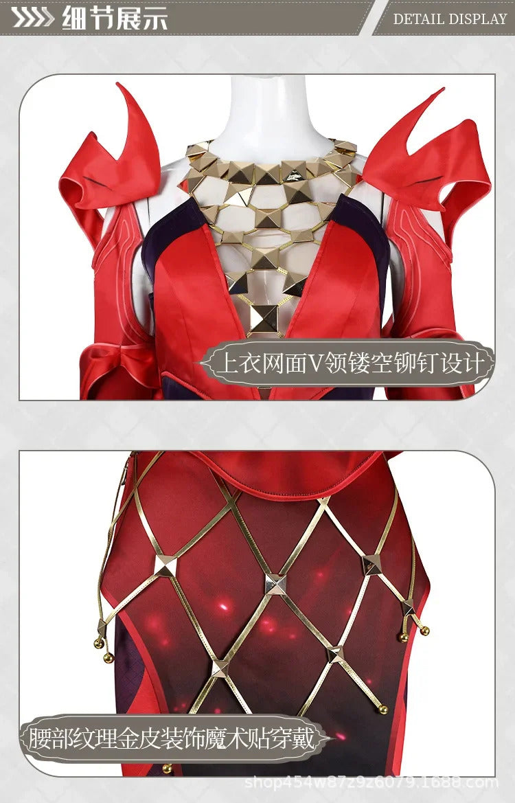 Scarlet Witch Wanda Django Maximoff Cosplay Rivals Costume Halloween Party Women Fantasy Uniform Props Shoes Wig Gloves Net Set