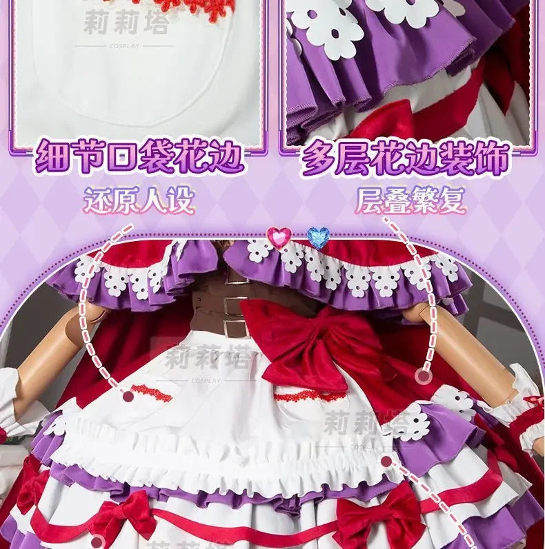 Manaka Laala cosplay 10th Anniversary Christmas red lolita dress Anime Pripara costume party gift girl accessories sweet new set