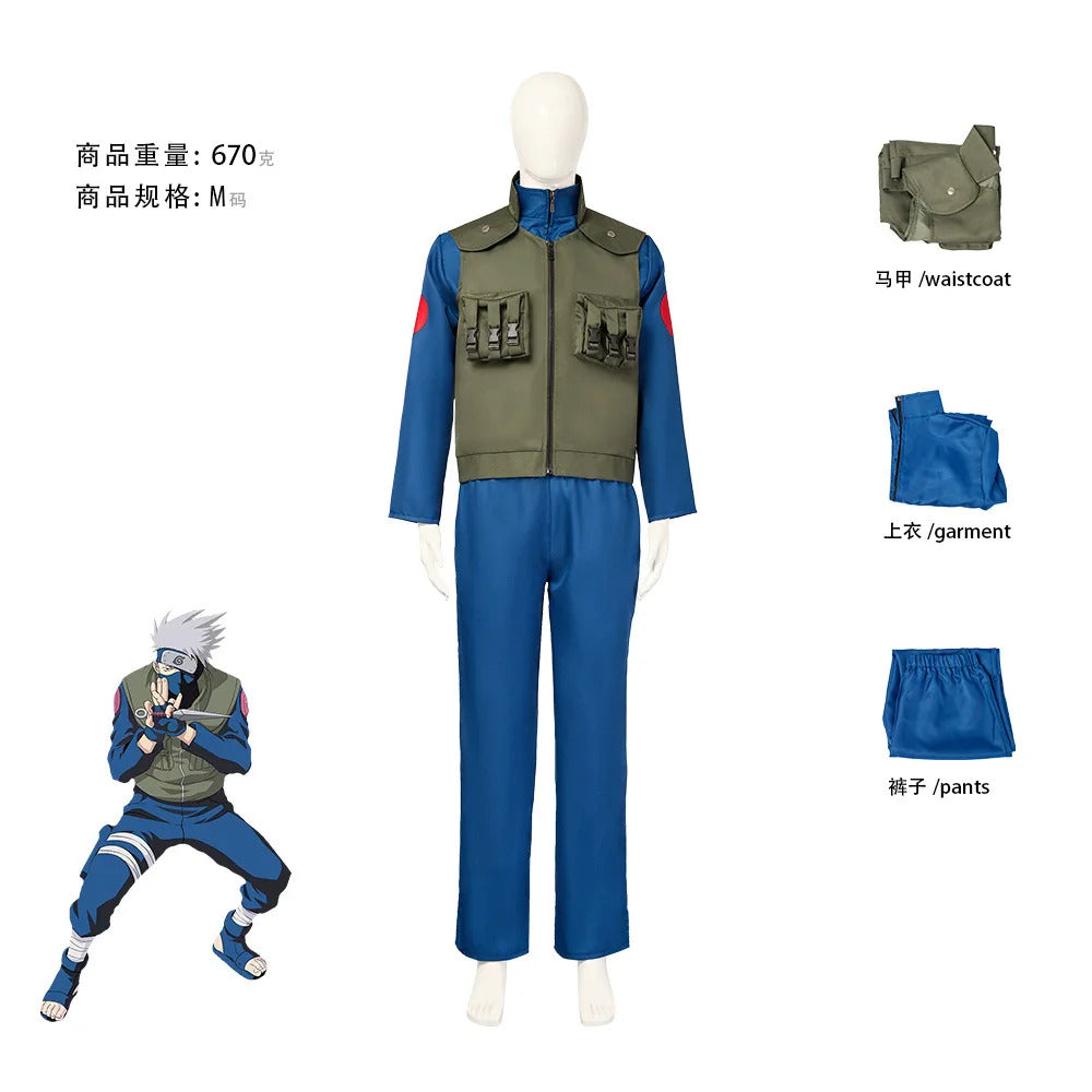 Hatake Kakashi Vest Cosplay Adult for you Halloween Suit Hot Anime Uzumaki Costume Hatake Kakashi Vest wig