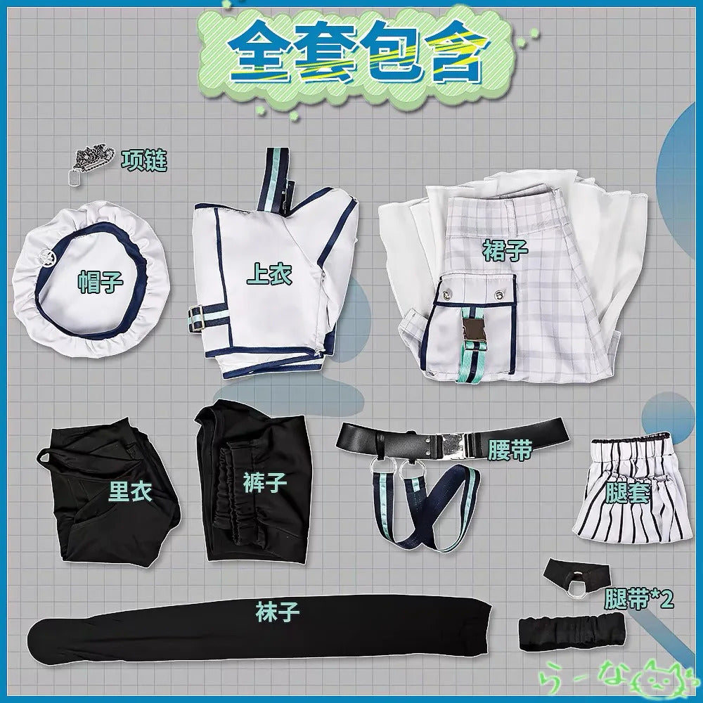 Shusheng-R BanG Dream! It's MyGO!!!!! Raana Kaname Cosplay Costume Girl Halloween Party Sweet Uniform Hat Skirt Socks Belt Accessories Set