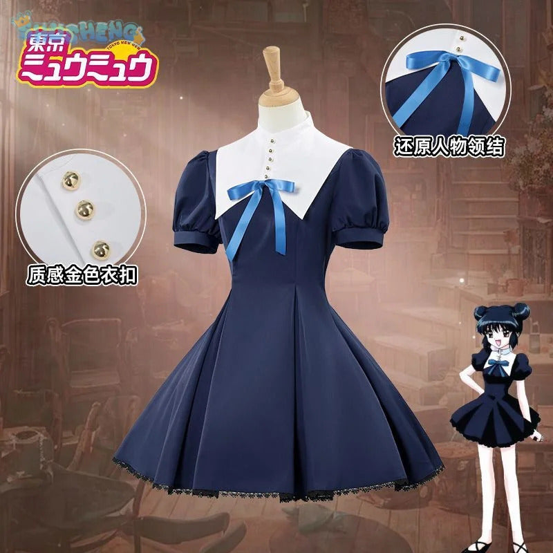 Anime Aizawa Minto Tokyo Mew Mew Cosplay Costume Women's Sweet New Uniform Bow Tie JK Set Halloween Party New Dress S-XXXL