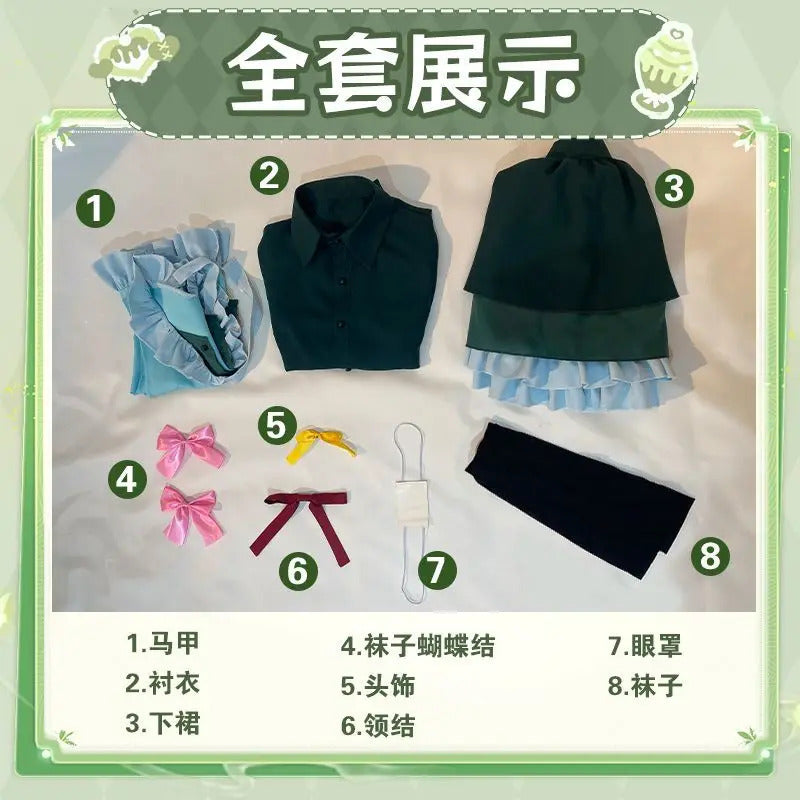 Takanashi Rikka Cosplay Love, Chunibyo & Other Delusions Costume Wig and Skirt Support Cute Lolita Party Carnival Girl man Set