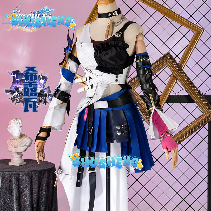 Honkai Star Rail Serval Landau Cosplay CostumeWig Dress Uniform Earrings Mechanic Belobog Jarilo VI Halloween Party Props Women