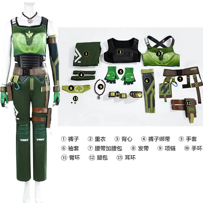 Shusheng Valorant Skye Cosplay Uniform Hallowen Carnival Play Role Clothes Clothing New Full Set for Women Men