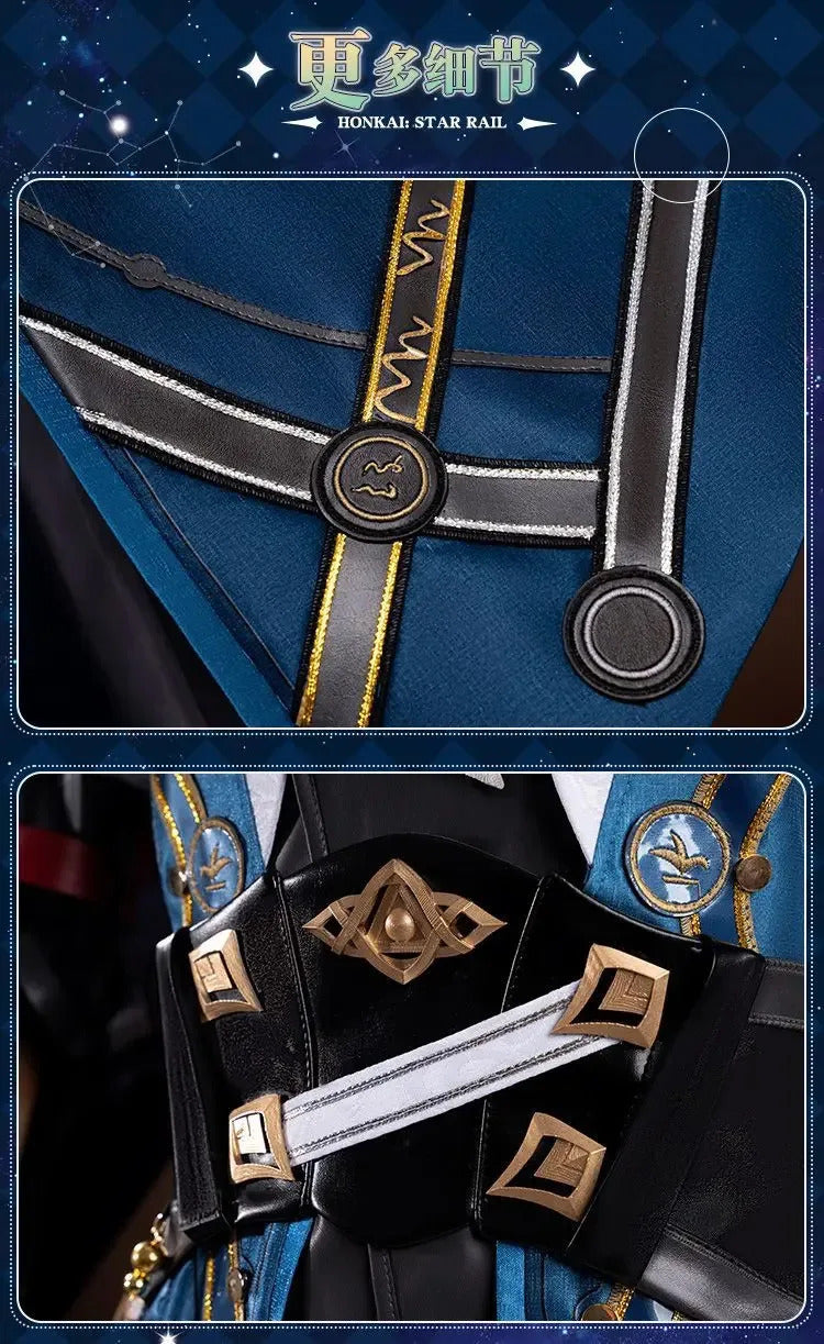 Honkai Star Rail Anaxa Cosplay Costume Uniform Earrings Anaxagoras Grove of Epiphany Amphoreus Halloween Party for Women Men